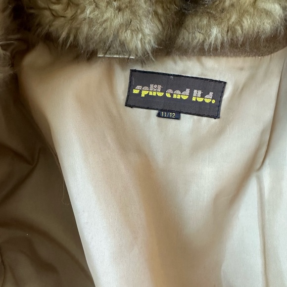 •SOLD• Vintage Penny Lane Coat Belted Suede Faux Fur Tan - Picture 9 of 10